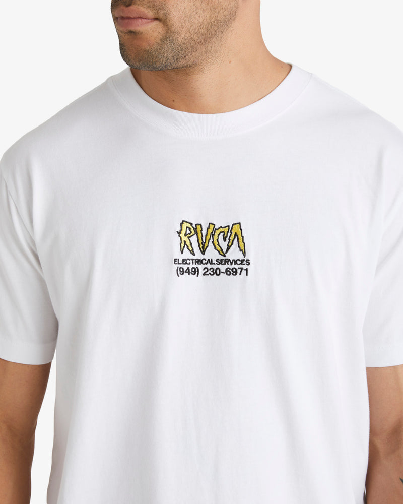 Load image into Gallery viewer, RVCA Men&#39;s Electrical Short Sleeves T-Shirt White UVYZT00750_WHT
