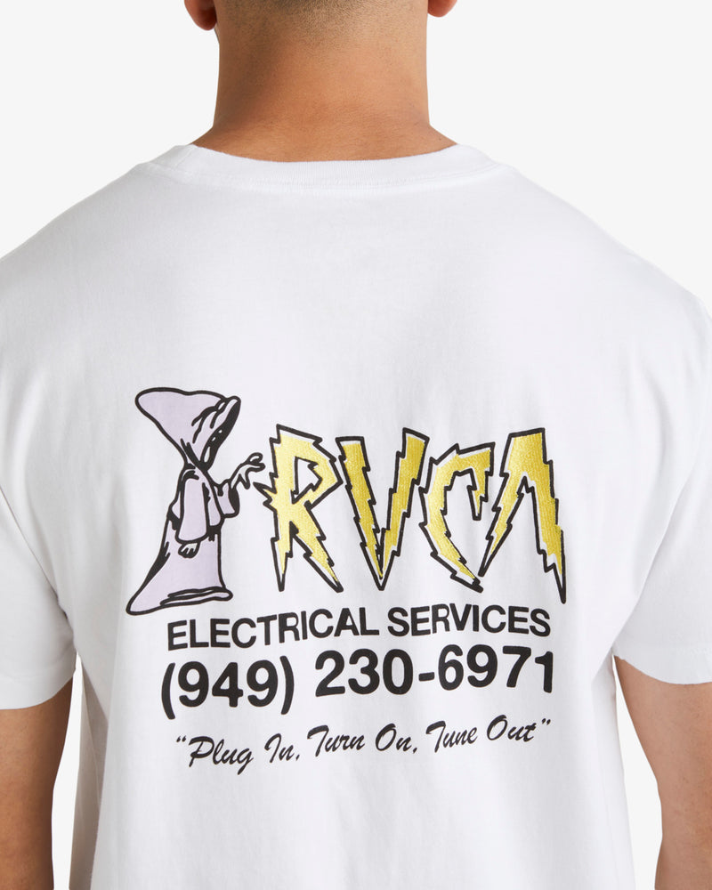 Load image into Gallery viewer, RVCA Men&#39;s Electrical Short Sleeves T-Shirt White UVYZT00750_WHT
