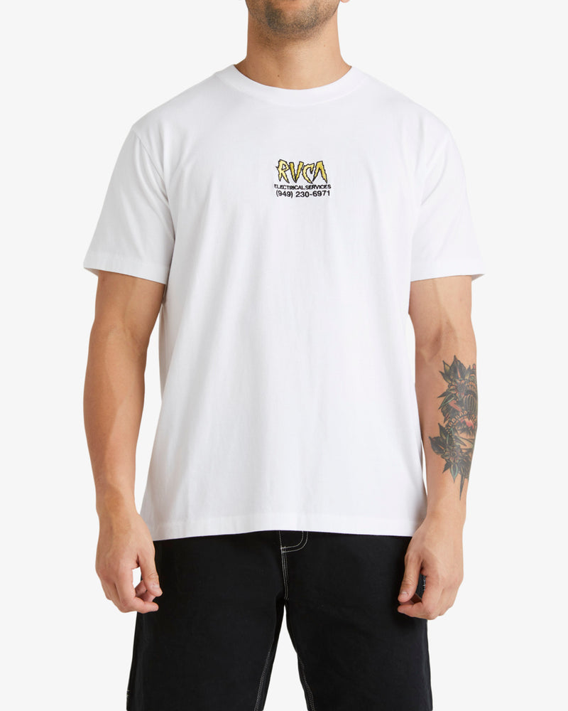 Load image into Gallery viewer, RVCA Men&#39;s Electrical Short Sleeves T-Shirt White UVYZT00750_WHT
