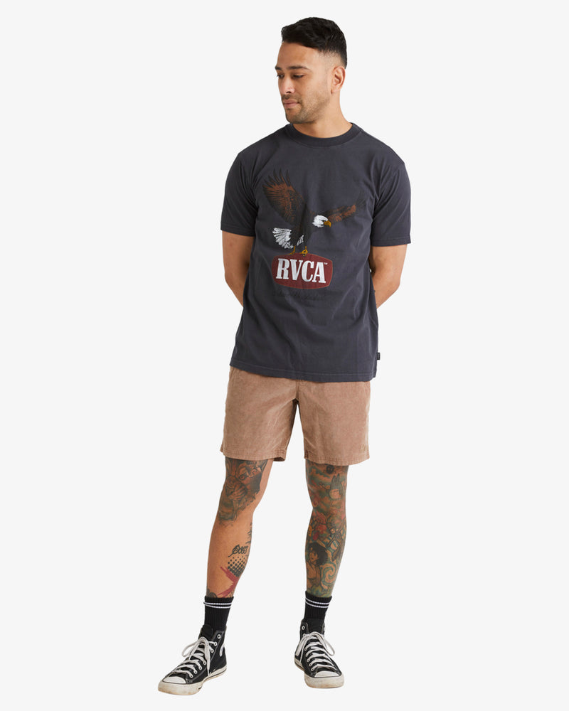 Load image into Gallery viewer, RVCA Men&#39;s Hawk Eye Short Sleeves T-Shirt Washed Black UVYZT00760_WAA
