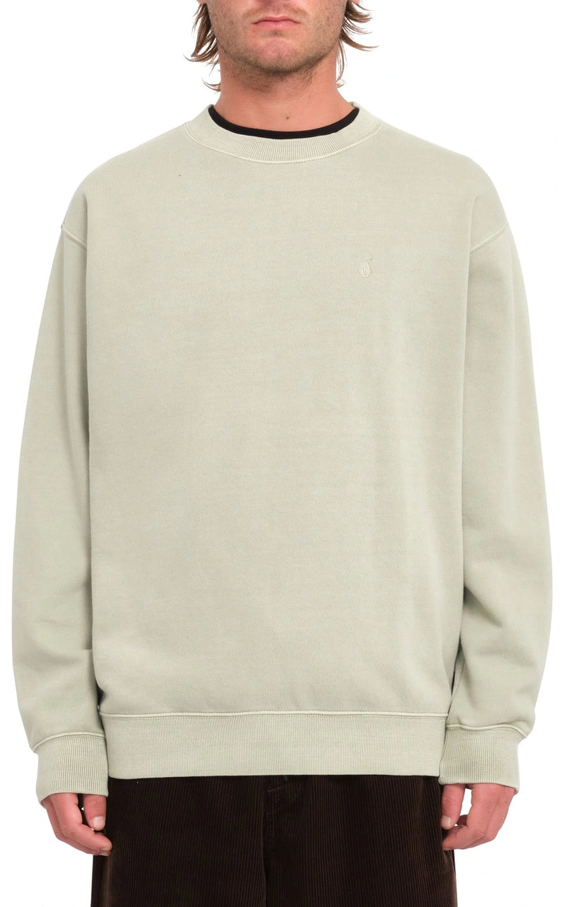 Load image into Gallery viewer, Volcom Men&#39;s Single Stone Crew Sweatshirt Green Tea A4632404_GRT
