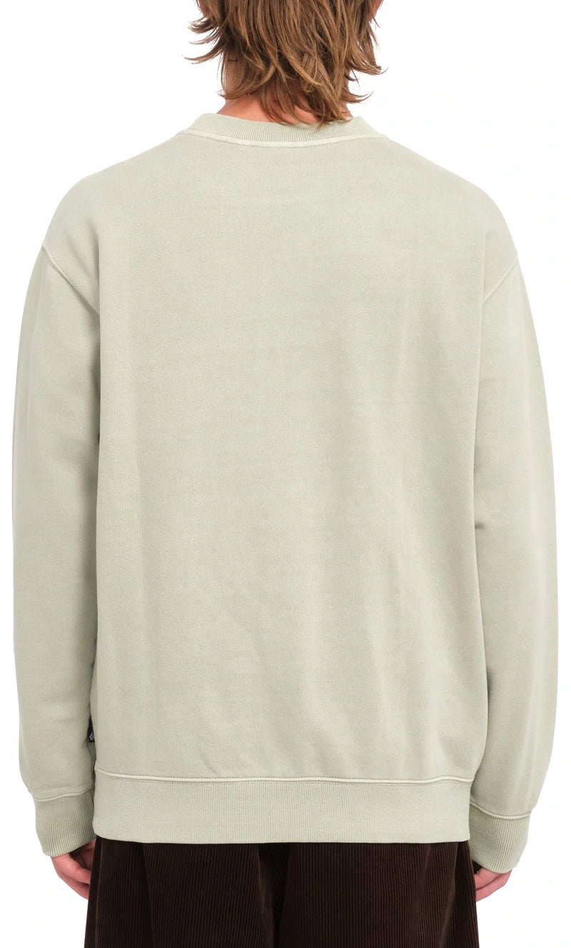 Load image into Gallery viewer, Volcom Men&#39;s Single Stone Crew Sweatshirt Green Tea A4632404_GRT
