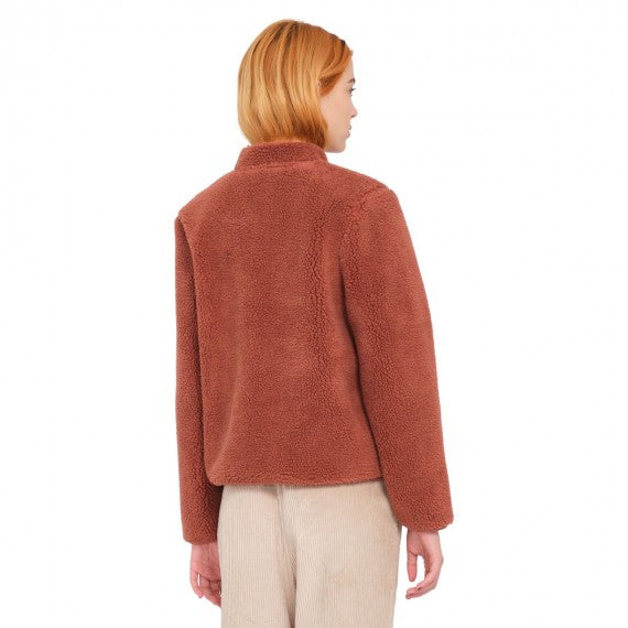 Load image into Gallery viewer, Volcom Women&#39;s Wuzer Fuzzar Sherpa Fleece Chestnut Brown B4832302_CNB
